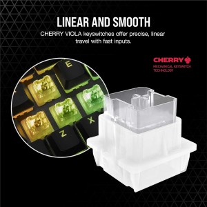 کیبورد گیمینگ مکانیکال با سیم کورسیر مدل  K60 RGB PRO CHERRY VIOLA